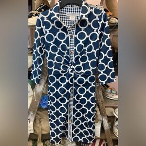 Gretchen Scott Designs Navy and White Checkered Dress